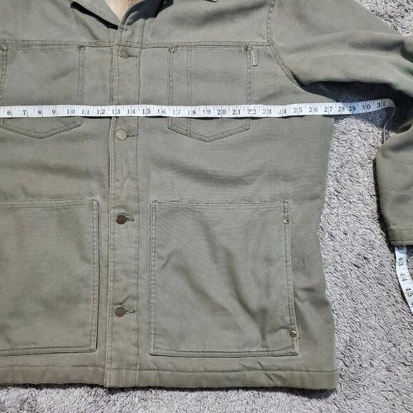 Woolrich Olive Green Flannel Lined Button Front Outdoor Chore Jacket - XL - Picture 8 of 12